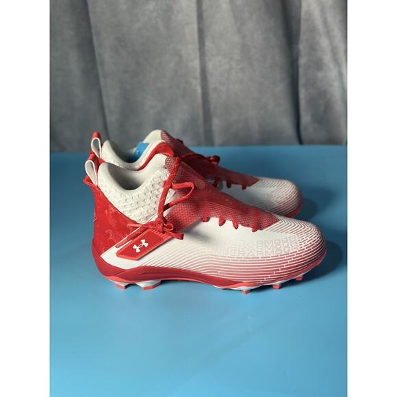 Under Armour Mens UA Highlight Hammer MC Football Cleats 3025085-100 Red White main image 5